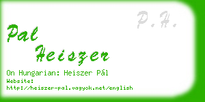 pal heiszer business card